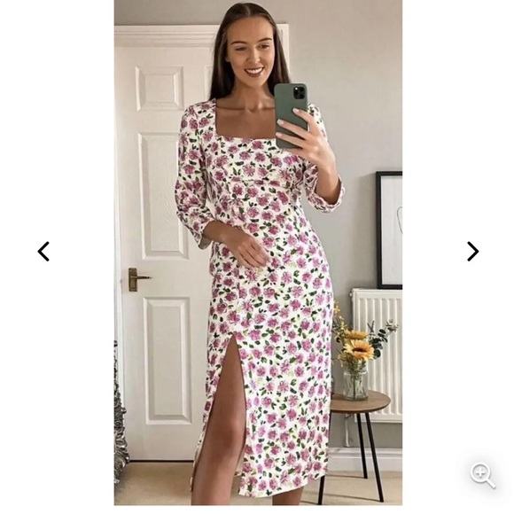 Robe Imprimée Florale ZARA - Taille L (Large) - Style Bloggers - Neuf Sans étiquettes - Jamais Portée